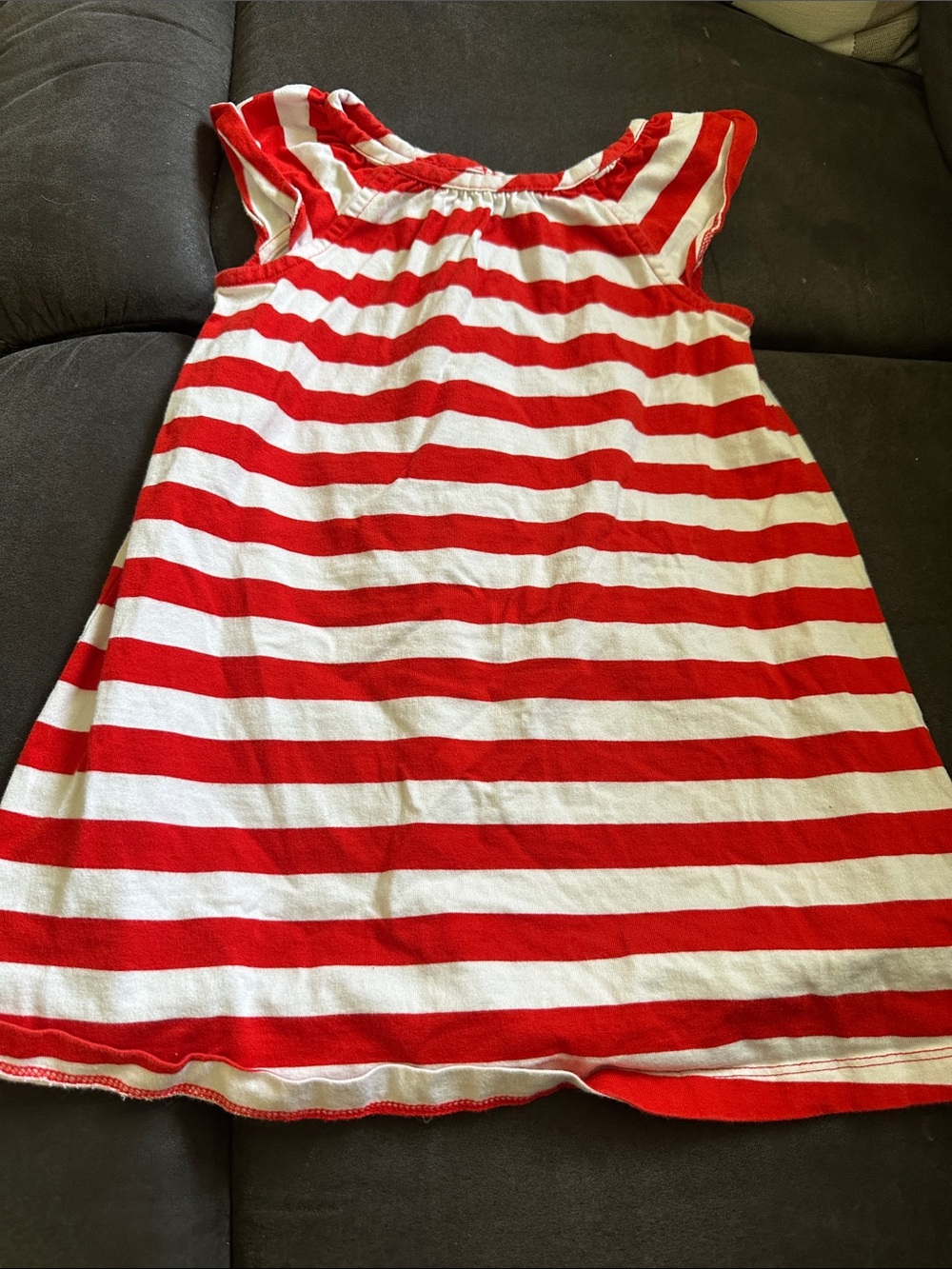 Hanna Andersson Red and White Striped Cotton Tank Dress